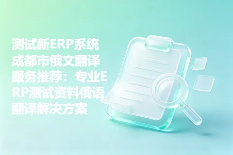 测试新ERP系统成都市俄文翻译服务推荐：专业ERP测试资料俄语翻译解决方案