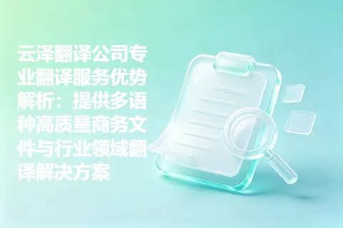 云泽翻译公司专业翻译服务优势解析：提供多语种高质量商务文件与行业领域翻译解决方案