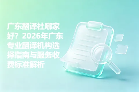 广东翻译社哪家好？2026年广东专业翻译机构选择指南与服务收费标准解析