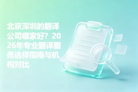 北京深圳的翻译公司哪家好？2026年专业翻译服务选择指南与机构对比