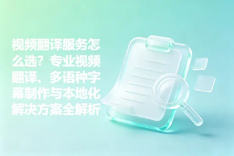 视频翻译服务怎么选？专业视频翻译、多语种字幕制作与本地化解决方案全解析