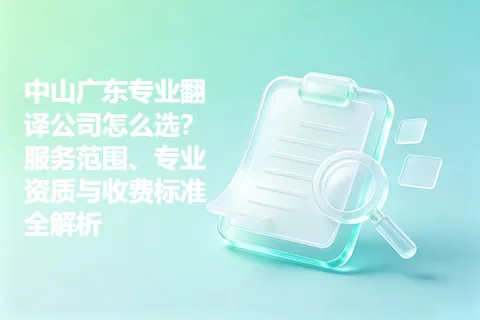 中山广东专业翻译公司怎么选？服务范围、专业资质与收费标准全解析