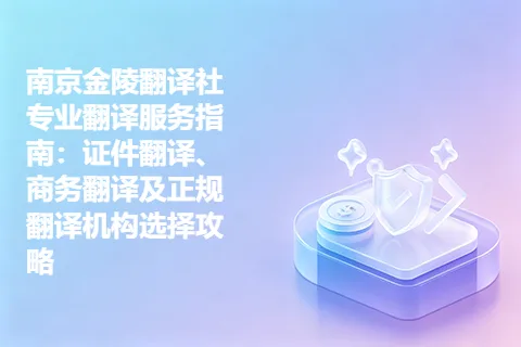 南京金陵翻译社专业翻译服务指南：证件翻译、商务翻译及正规翻译机构选择攻略