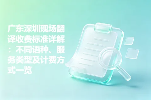 广东深圳现场翻译收费标准详解：不同语种、服务类型及计费方式一览
