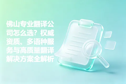 佛山专业翻译公司怎么选？权威资质、多语种服务与高质量翻译解决方案全解析
