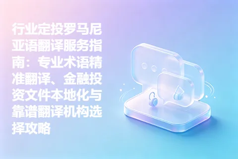 行业定投罗马尼亚语翻译服务指南：专业术语精准翻译、金融投资文件本地化与靠谱翻译机构选择攻略