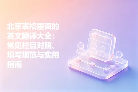 北京表格里面的英文翻译大全：常见栏目对照、填写规范与实用指南