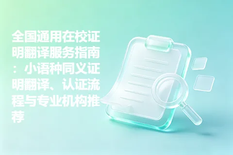 全国通用在校证明翻译服务指南：小语种同义证明翻译、认证流程与专业机构推荐