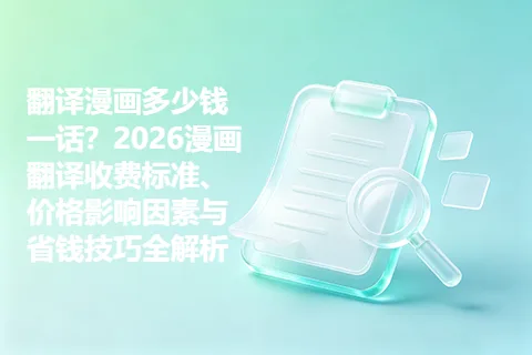 翻译漫画多少钱一话？2026漫画翻译收费标准、价格影响因素与省钱技巧全解析