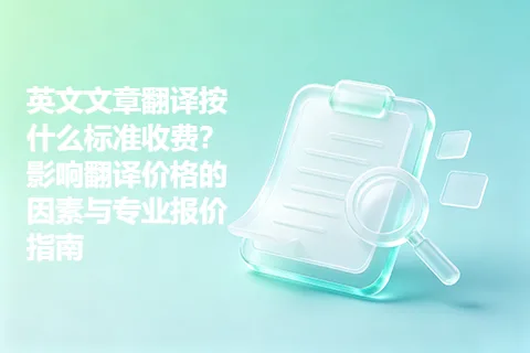 英文文章翻译按什么标准收费？影响翻译价格的因素与专业报价指南