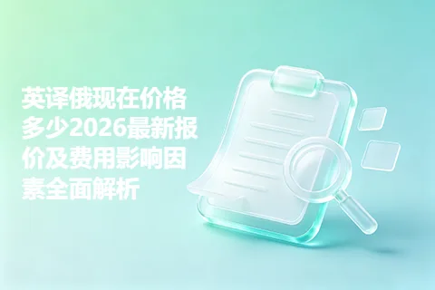 英译俄现在价格多少2026最新报价及费用影响因素全面解析