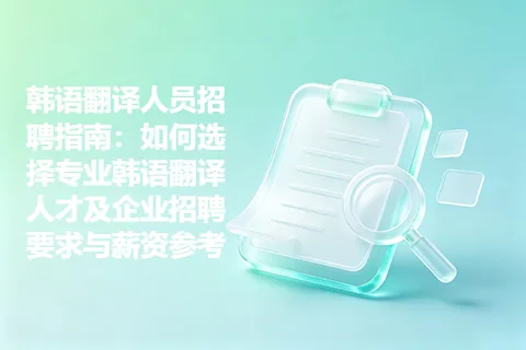 韩语翻译人员招聘指南：如何选择专业韩语翻译人才及企业招聘要求与薪资参考