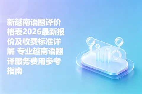 新越南语翻译价格表2026最新报价及收费标准详解 专业越南语翻译服务费用参考指南
