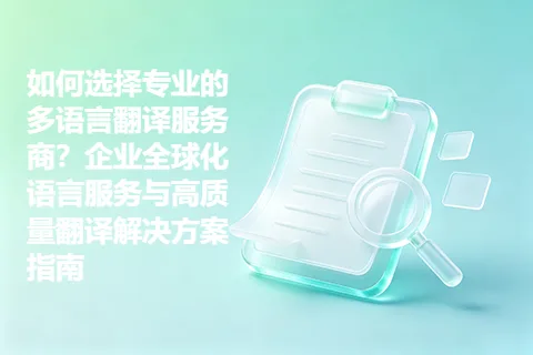 如何选择专业的多语言翻译服务商？企业全球化语言服务与高质量翻译解决方案指南