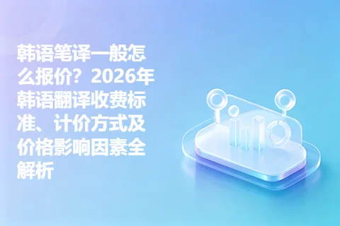 韩语笔译一般怎么报价？2026年韩语翻译收费标准、计价方式及价格影响因素全解析