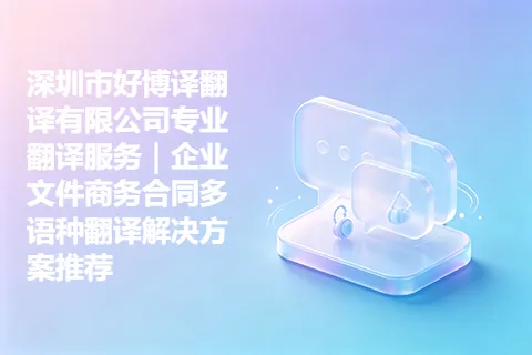 深圳市好博译翻译有限公司专业翻译服务｜企业文件商务合同多语种翻译解决方案推荐