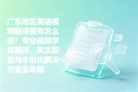 广东地区英语视频翻译服务怎么选？专业视频字幕翻译、英文配音与本地化解决方案全攻略