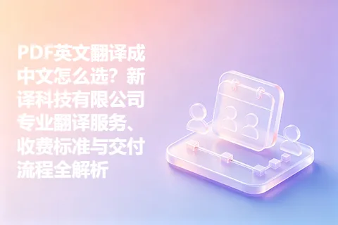 PDF英文翻译成中文怎么选？新译科技有限公司专业翻译服务、收费标准与交付流程全解析