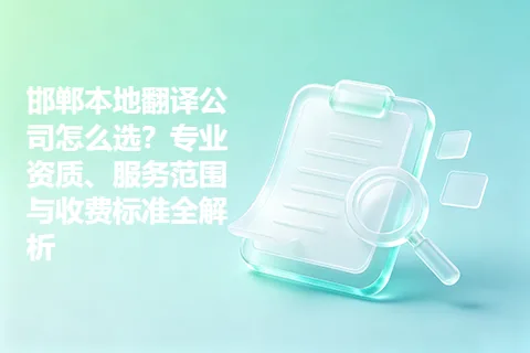 邯郸本地翻译公司怎么选？专业资质、服务范围与收费标准全解析