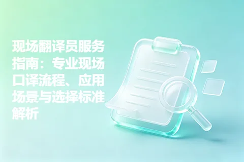 现场翻译员服务指南：专业现场口译流程、应用场景与选择标准解析
