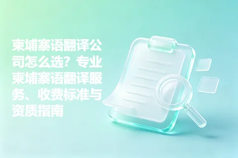 柬埔寨语翻译公司怎么选？专业柬埔寨语翻译服务、收费标准与资质指南
