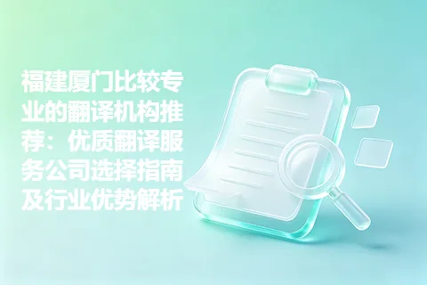 福建厦门比较专业的翻译机构推荐：优质翻译服务公司选择指南及行业优势解析