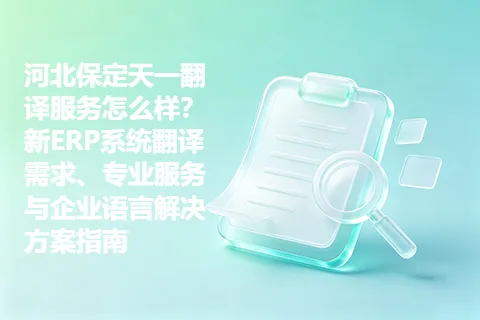 河北保定天一翻译服务怎么样？新ERP系统翻译需求、专业服务与企业语言解决方案指南