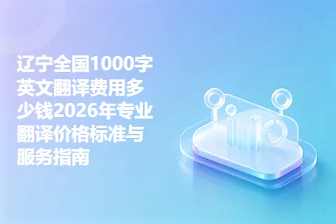 辽宁全国1000字英文翻译费用多少钱2026年专业翻译价格标准与服务指南