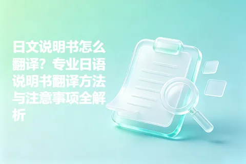日文说明书怎么翻译？专业日语说明书翻译方法与注意事项全解析