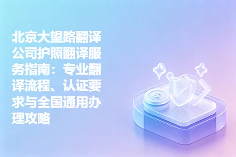 北京大望路翻译公司护照翻译服务指南：专业翻译流程、认证要求与全国通用办理攻略