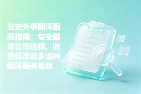 淮安外事翻译服务指南：专业翻译公司选择、收费标准及多语种翻译服务推荐