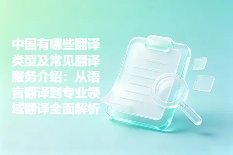中国有哪些翻译类型及常见翻译服务介绍:从语言翻译到专业领域翻译全面解析