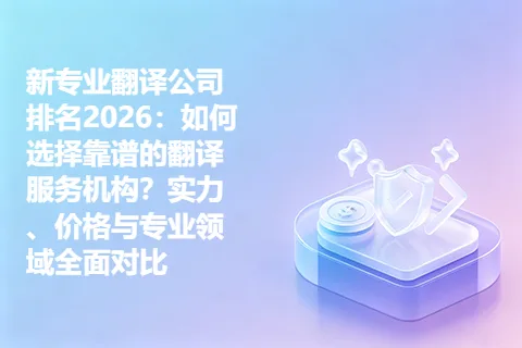 新专业翻译公司排名2026：如何选择靠谱的翻译服务机构？实力、价格与专业领域全面对比