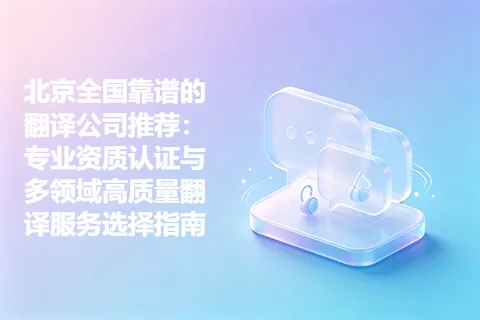 北京全国靠谱的翻译公司推荐：专业资质认证与多领域高质量翻译服务选择指南
