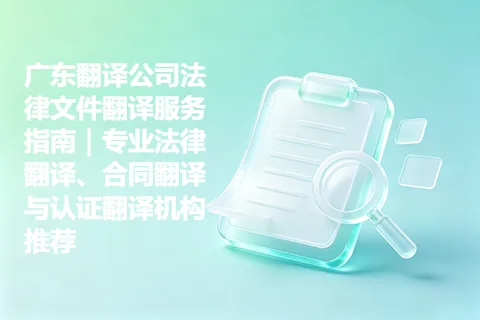 广东翻译公司法律文件翻译服务指南｜专业法律翻译、合同翻译与认证翻译机构推荐