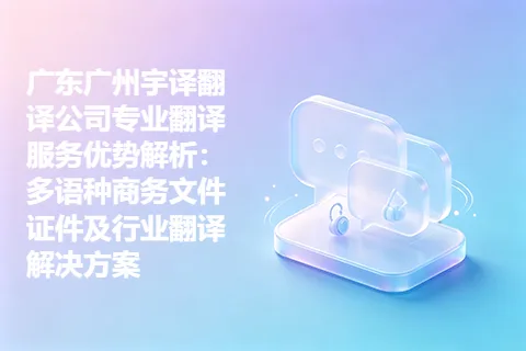 广东广州宇译翻译公司专业翻译服务优势解析：多语种商务文件证件及行业翻译解决方案