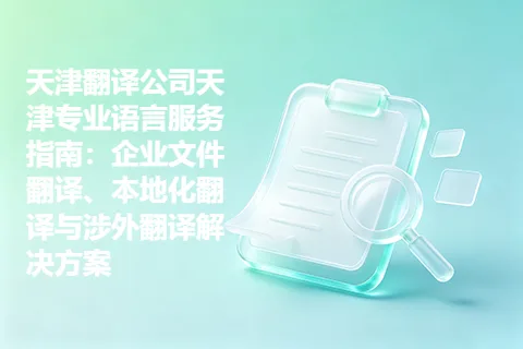 天津翻译公司天津专业语言服务指南：企业文件翻译、本地化翻译与涉外翻译解决方案