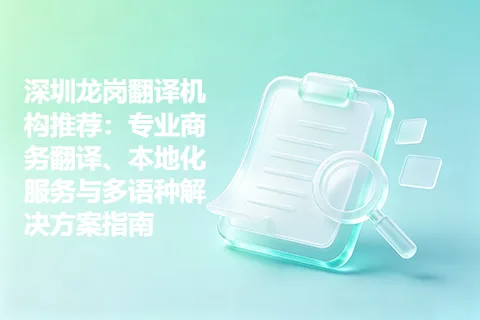 深圳龙岗翻译机构推荐：专业商务翻译、本地化服务与多语种解决方案指南
