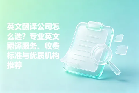 英文翻译公司怎么选？专业英文翻译服务、收费标准与优质机构推荐