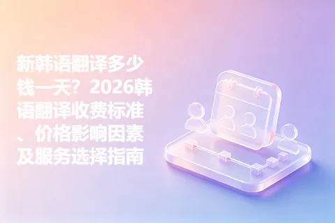 新韩语翻译多少钱一天？2026韩语翻译收费标准、价格影响因素及服务选择指南