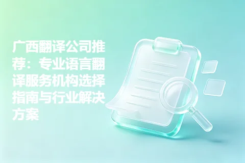 广西翻译公司推荐：专业语言翻译服务机构选择指南与行业解决方案