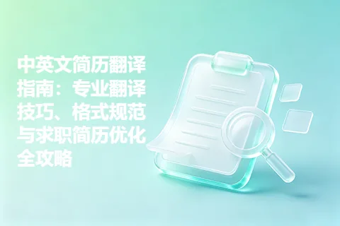 中英文简历翻译指南：专业翻译技巧、格式规范与求职简历优化全攻略