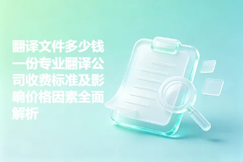 翻译文件多少钱一份专业翻译公司收费标准及影响价格因素全面解析