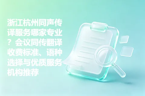浙江杭州同声传译服务哪家专业？会议同传翻译收费标准、语种选择与优质服务机构推荐