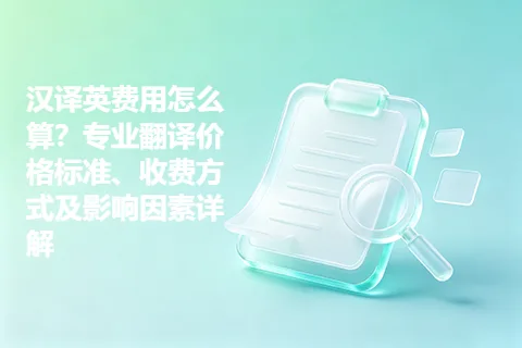 汉译英费用怎么算？专业翻译价格标准、收费方式及影响因素详解