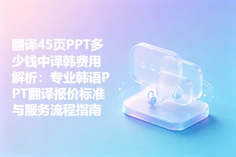 翻译45页PPT多少钱中译韩费用解析：专业韩语PPT翻译报价标准与服务流程指南