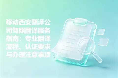 移动西安翻译公司驾照翻译服务指南：专业翻译流程、认证要求与办理注意事项