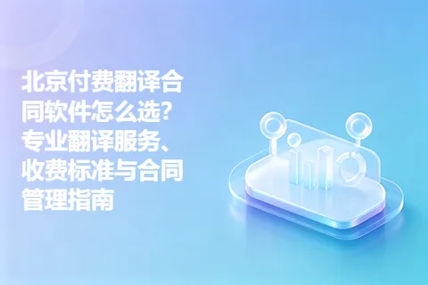 北京付费翻译合同软件怎么选？专业翻译服务、收费标准与合同管理指南