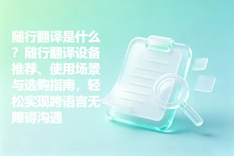 随行翻译是什么？随行翻译设备推荐、使用场景与选购指南，轻松实现跨语言无障碍沟通