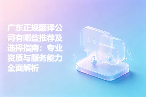 广东正规翻译公司有哪些推荐及选择指南：专业资质与服务能力全面解析
